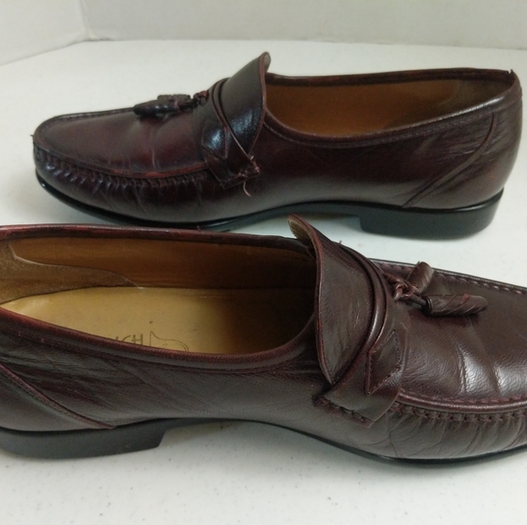 French Shriner Men's Size 9M Tassel Loafers Brown Leather - Picture 2 of 15